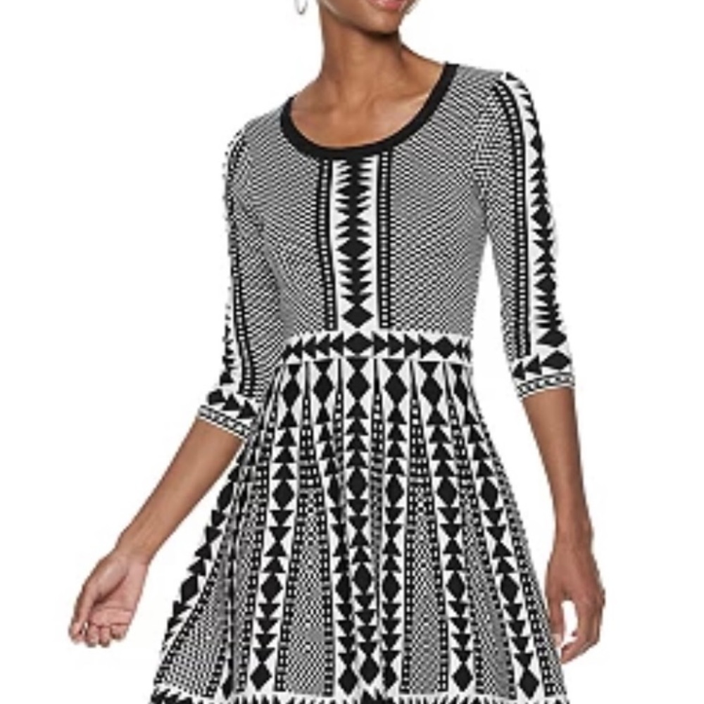 Nina Leonard Fit & Flare Sweater Dress